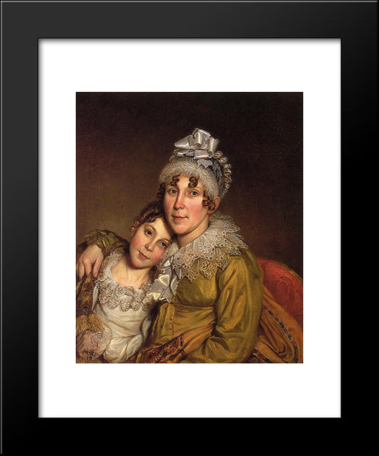 Mother Caressing Her Convalescant Daughter 20x24 Black Modern Wood Framed Art Print Poster by Peale, Charles Willson