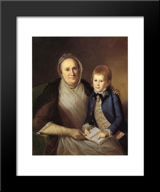 Mrs. James Smith And Grandson 20x24 Black Modern Wood Framed Art Print Poster by Peale, Charles Willson