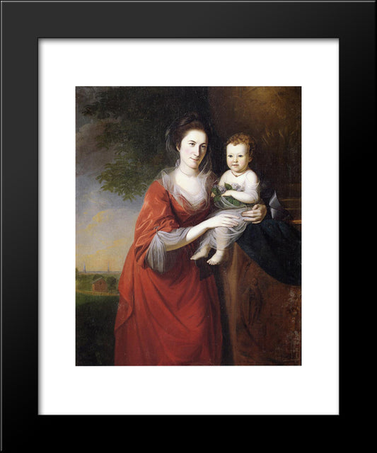 Mrs. John Dickenson And Her Daughter 20x24 Black Modern Wood Framed Art Print Poster by Peale, Charles Willson