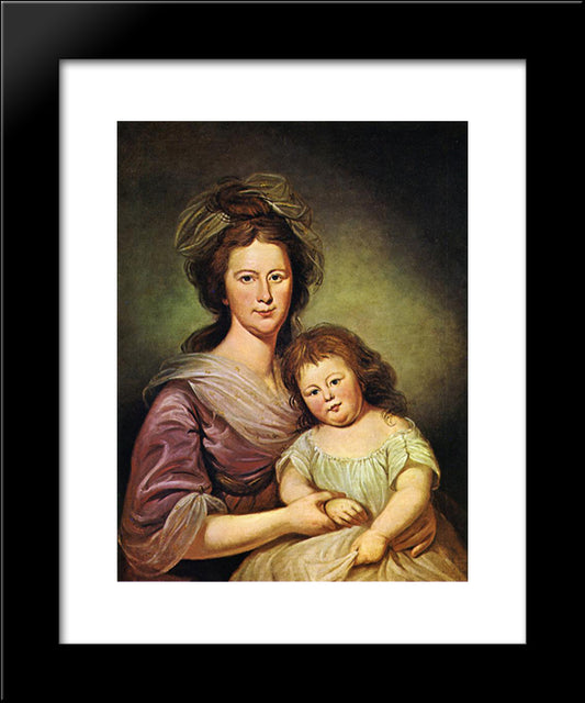 Mrs. Thomas Leiper And Her Daughter, Helen Hamilton Leiper 20x24 Black Modern Wood Framed Art Print Poster by Peale, Charles Willson