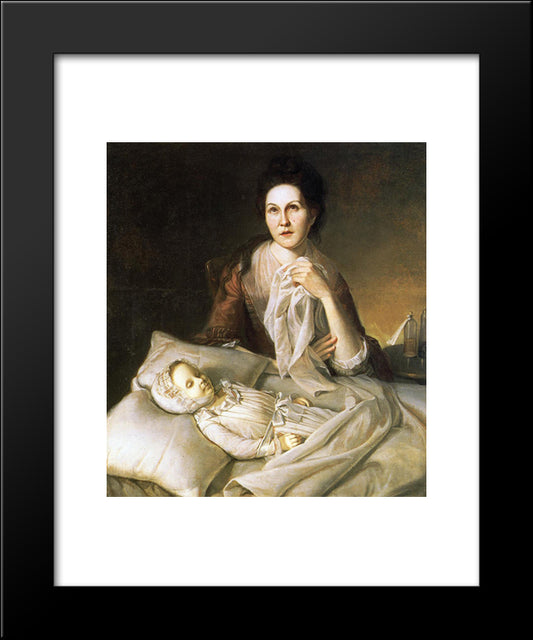 Rachel Weeping 20x24 Black Modern Wood Framed Art Print Poster by Peale, Charles Willson