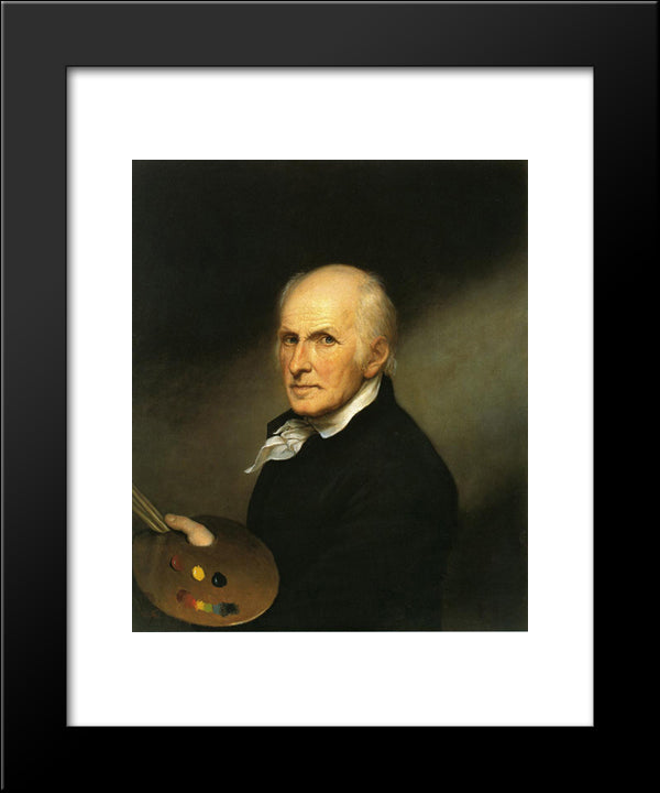 Self Portrait 20x24 Black Modern Wood Framed Art Print Poster by Peale, Charles Willson