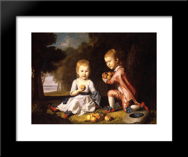 The Stewart Children (Also Known As Isabella And John Stewart) 20x24 Black Modern Wood Framed Art Print Poster by Peale, Charles Willson