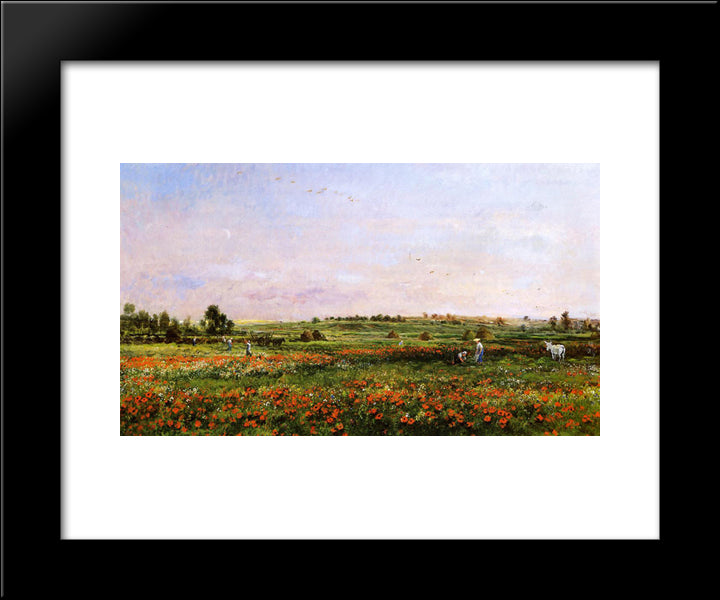 Fields In The Month Of June 20x24 Black Modern Wood Framed Art Print Poster by Daubigny, Charles Francois