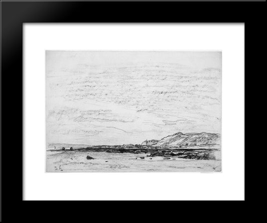Low Tide On The Coast 20x24 Black Modern Wood Framed Art Print Poster by Daubigny, Charles Francois