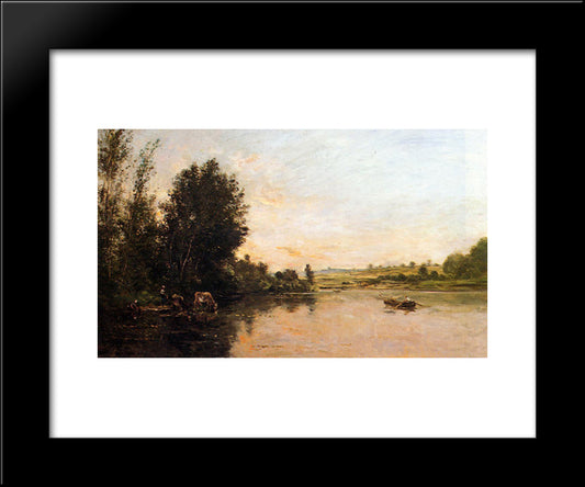 Sand Quarries Near Valmondois 20x24 Black Modern Wood Framed Art Print Poster by Daubigny, Charles Francois