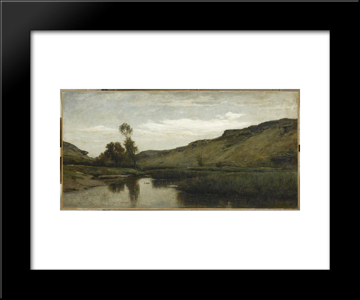 The Big Valley Of The Optevoz 20x24 Black Modern Wood Framed Art Print Poster by Daubigny, Charles Francois