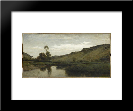The Big Valley Of The Optevoz 20x24 Black Modern Wood Framed Art Print Poster by Daubigny, Charles Francois