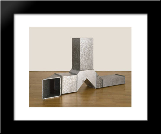 Square Tubes [Series D] 20x24 Black Modern Wood Framed Art Print Poster by Posenenske, Charlotte