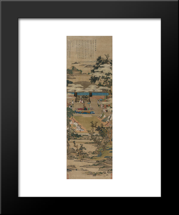 Lady Xuanwen Jun Giving Instructions On The Classics 20x24 Black Modern Wood Framed Art Print Poster by Hongshou, Chen