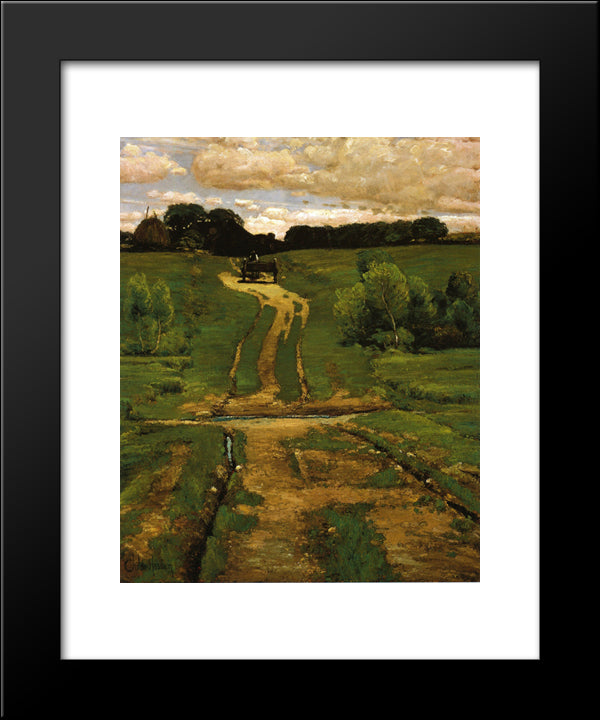 A Back Road 20x24 Black Modern Wood Framed Art Print Poster by Hassam, Childe