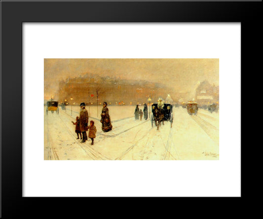 A City Fairyland 20x24 Black Modern Wood Framed Art Print Poster by Hassam, Childe