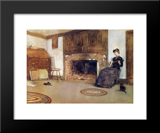 A Familiar Tune 20x24 Black Modern Wood Framed Art Print Poster by Hassam, Childe