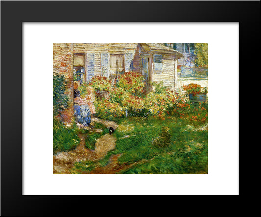 A Fisherman'S Cottage 20x24 Black Modern Wood Framed Art Print Poster by Hassam, Childe