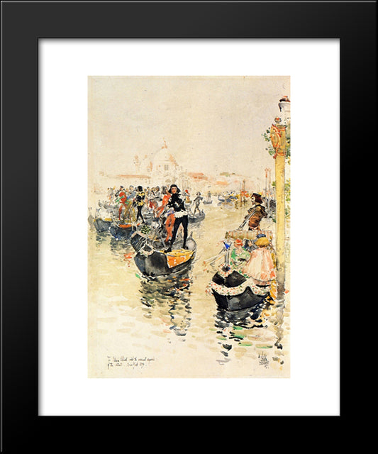 A Venetian Regatta 20x24 Black Modern Wood Framed Art Print Poster by Hassam, Childe