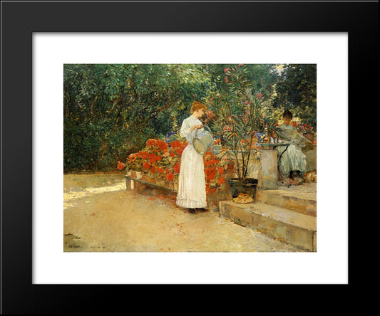 After Breakfast 20x24 Black Modern Wood Framed Art Print Poster by Hassam, Childe