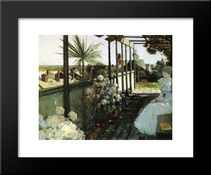 Afternoon In Nantucket 20x24 Black Modern Wood Framed Art Print Poster by Hassam, Childe