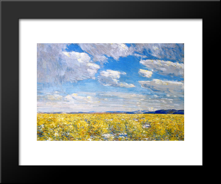 Afternoon Sky, Harney Desert 20x24 Black Modern Wood Framed Art Print Poster by Hassam, Childe