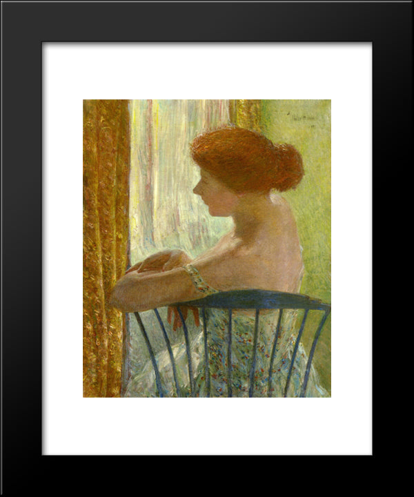 Against The Light 20x24 Black Modern Wood Framed Art Print Poster by Hassam, Childe