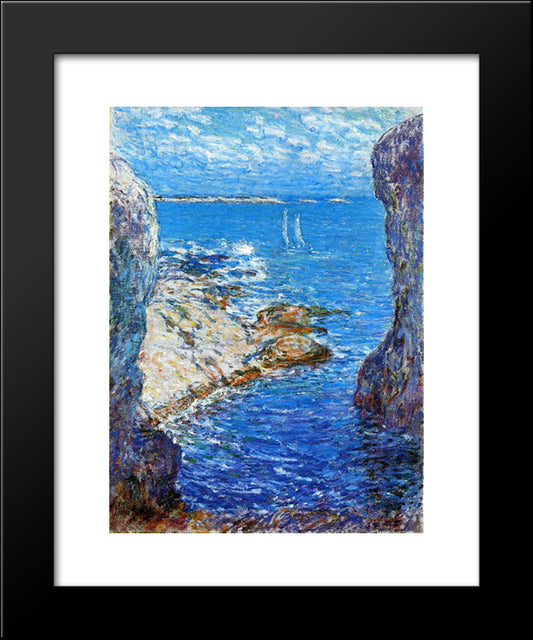 An Isles Of Shoals Day 20x24 Black Modern Wood Framed Art Print Poster by Hassam, Childe