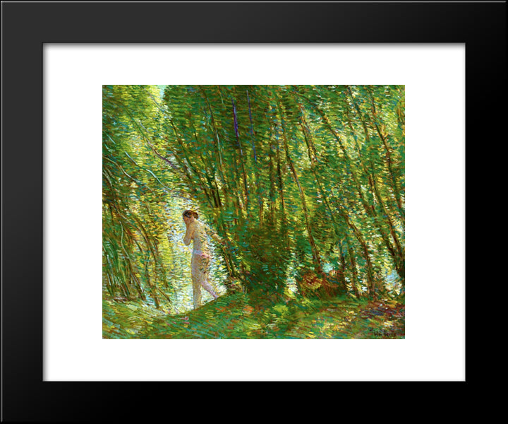 At Sunset 20x24 Black Modern Wood Framed Art Print Poster by Hassam, Childe