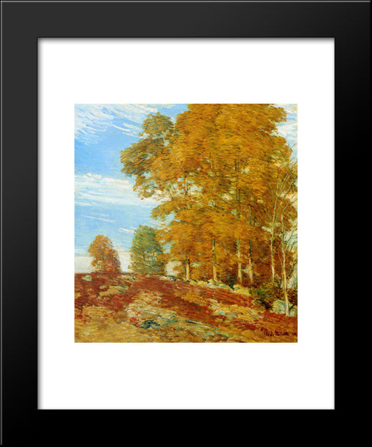 Autumn Hilltop, New England 20x24 Black Modern Wood Framed Art Print Poster by Hassam, Childe