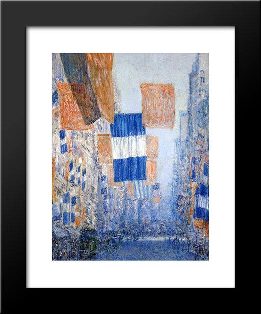 Avenue Of The Allies 20x24 Black Modern Wood Framed Art Print Poster by Hassam, Childe