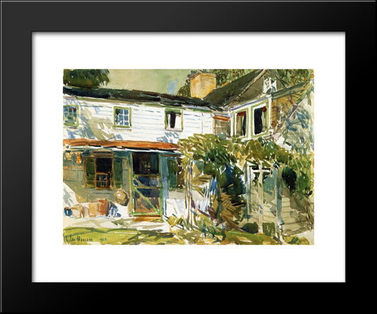 Back Of The Old House 20x24 Black Modern Wood Framed Art Print Poster by Hassam, Childe