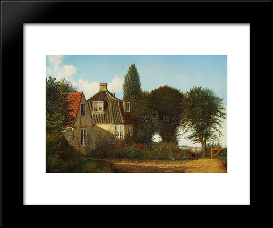 A Mansion Near Oresund 20x24 Black Modern Wood Framed Art Print Poster by Kobke, Christen