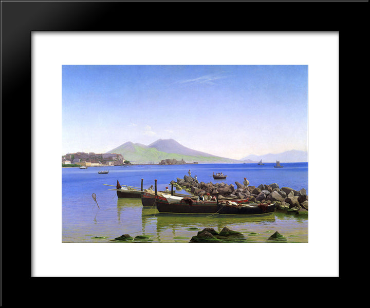 Bay Of Naples 20x24 Black Modern Wood Framed Art Print Poster by Kobke, Christen