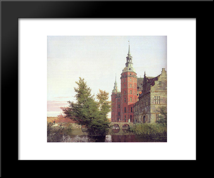 Frederiksborg Castle Seen From The Northwest 20x24 Black Modern Wood Framed Art Print Poster by Kobke, Christen