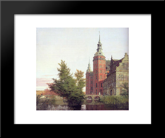 Frederiksborg Castle Seen From The Northwest 20x24 Black Modern Wood Framed Art Print Poster by Kobke, Christen