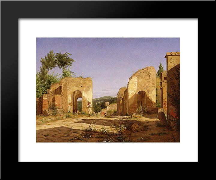 Gateway In The Via Sepulcralis In Pompeii 20x24 Black Modern Wood Framed Art Print Poster by Kobke, Christen