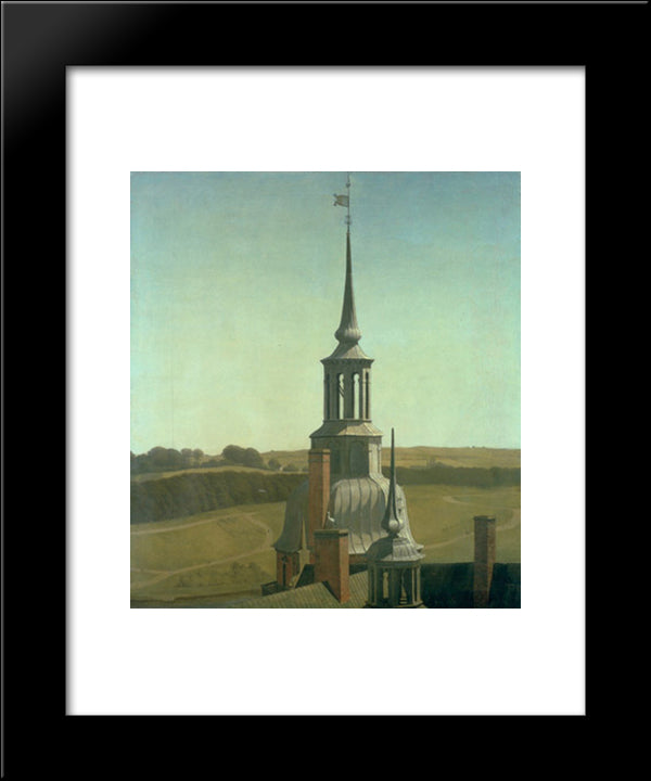 One Of The Small Towers On Frederiksborg Castle 20x24 Black Modern Wood Framed Art Print Poster by Kobke, Christen