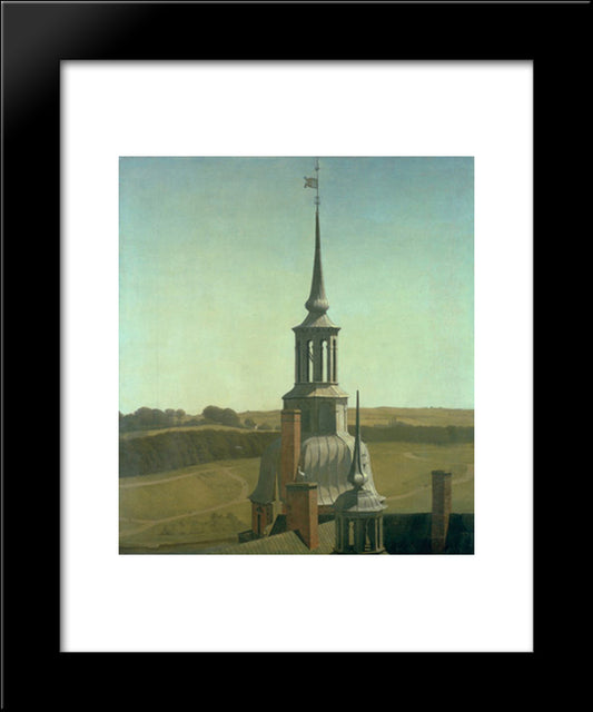 One Of The Small Towers On Frederiksborg Castle 20x24 Black Modern Wood Framed Art Print Poster by Kobke, Christen