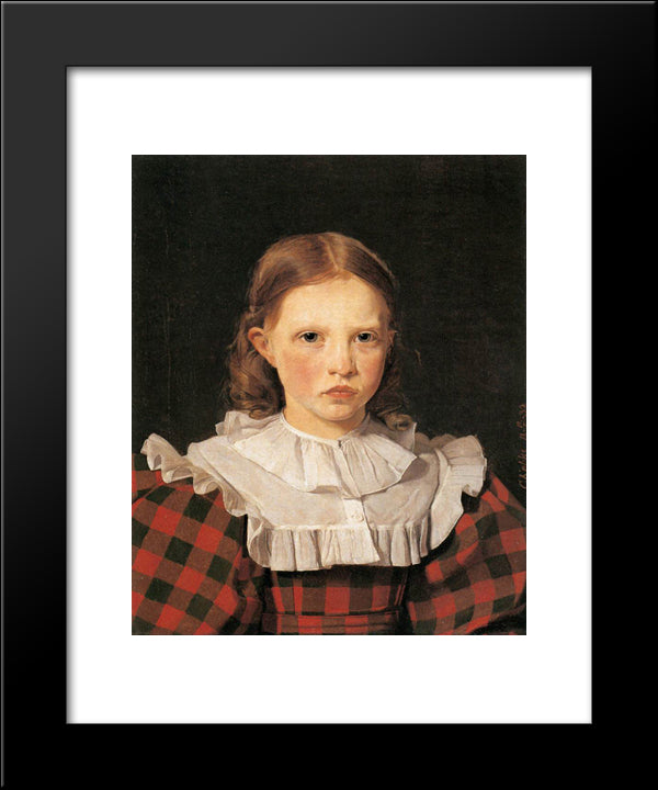Portrait Of Adolphine Kobke, Sister Of The Artist 20x24 Black Modern Wood Framed Art Print Poster by Kobke, Christen