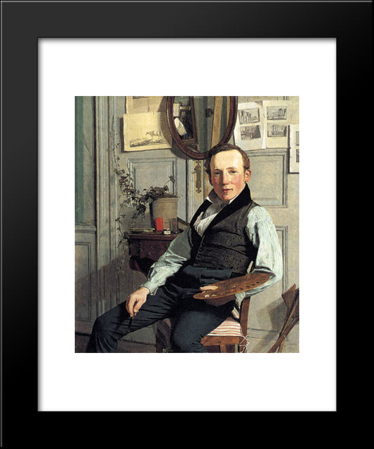 Portrait Of Frederik Hansen Sodring 20x24 Black Modern Wood Framed Art Print Poster by Kobke, Christen