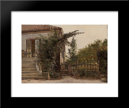 The Garden Steps Leading To The Artist'S Studio On Blegdammen 20x24 Black Modern Wood Framed Art Print Poster by Kobke, Christen