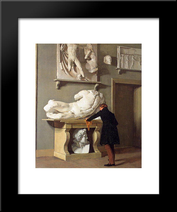 The View Of The Plaster Cast Collection At Charlottenborg Palace 20x24 Black Modern Wood Framed Art Print Poster by Kobke, Christen