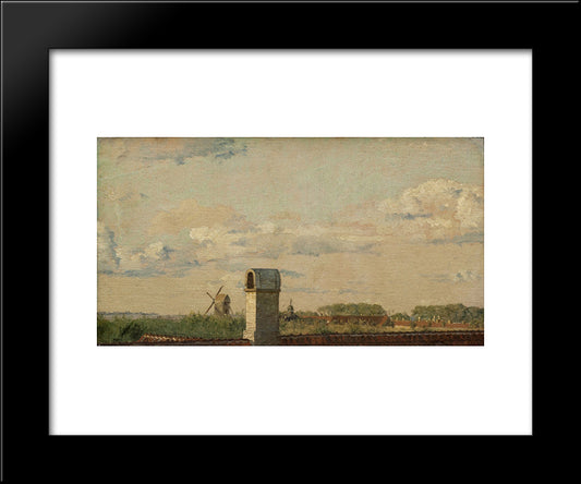 View From A Window In Toldbodvej Looking Towards The Citadel In Copenhagen 20x24 Black Modern Wood Framed Art Print Poster by Kobke, Christen