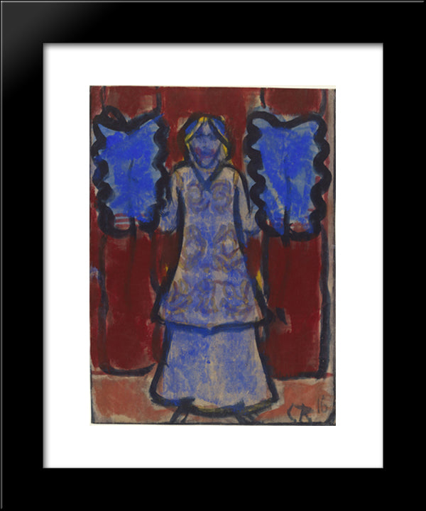 Blue Fan Dancer 20x24 Black Modern Wood Framed Art Print Poster by Rohlfs, Christian