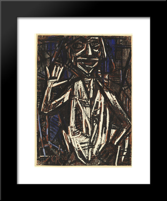 Idol (Torso With Raised Hand) 20x24 Black Modern Wood Framed Art Print Poster by Rohlfs, Christian