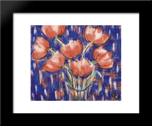 Rote Tulpen 20x24 Black Modern Wood Framed Art Print Poster by Rohlfs, Christian