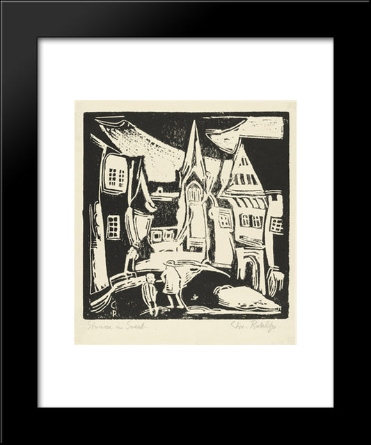 Street In Soest 20x24 Black Modern Wood Framed Art Print Poster by Rohlfs, Christian