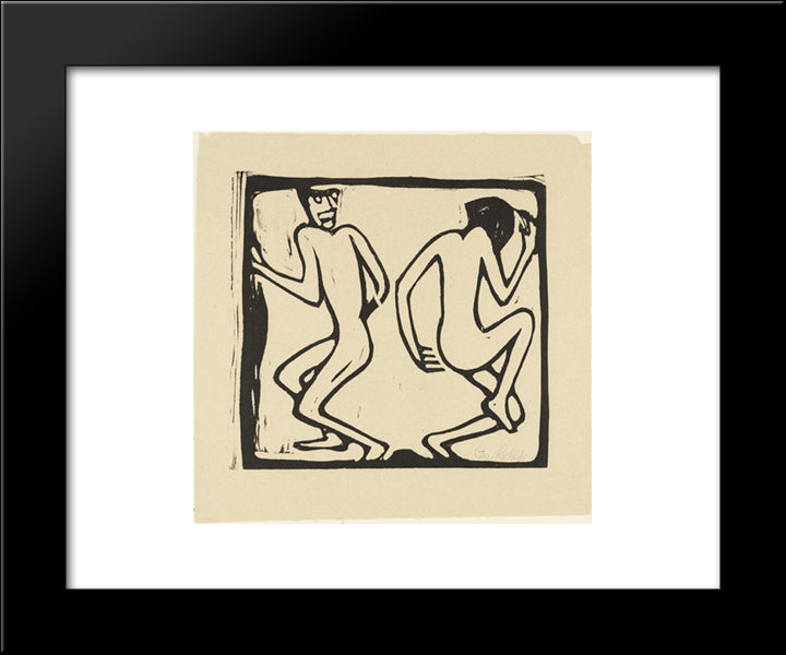 Two Dancers 20x24 Black Modern Wood Framed Art Print Poster by Rohlfs, Christian