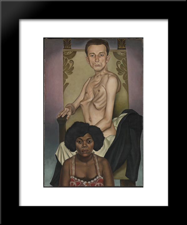 Agosta, The Pigeon - Chested Man, And Rasha, The Black Dove 20x24 Black Modern Wood Framed Art Print Poster by Schad, Christian