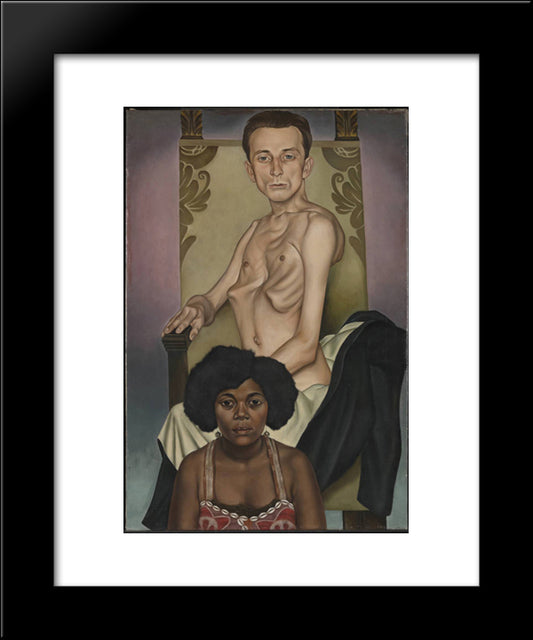 Agosta, The Pigeon - Chested Man, And Rasha, The Black Dove 20x24 Black Modern Wood Framed Art Print Poster by Schad, Christian