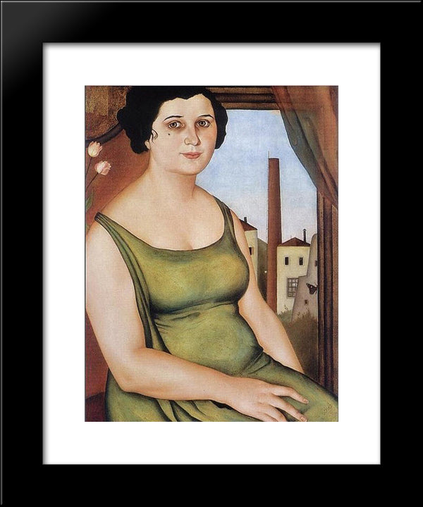 Woman From Pozzuoli 20x24 Black Modern Wood Framed Art Print Poster by Schad, Christian