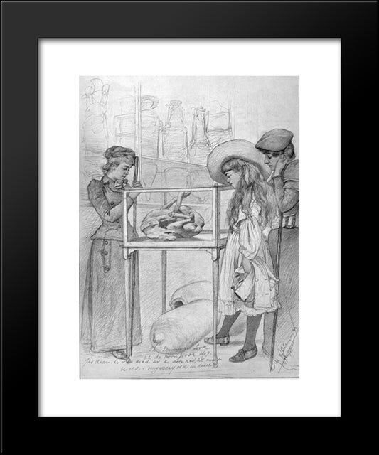 (La Bella Napoli) Oh The Poor Poor Dog 20x24 Black Modern Wood Framed Art Print Poster by Allers, Christian Wilhelm