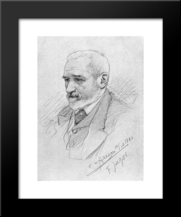 Portrait Of Fedor Jagor 20x24 Black Modern Wood Framed Art Print Poster by Allers, Christian Wilhelm